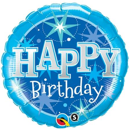 LOFTUS INTERNATIONAL 18 in. Birthday Blue Sparkle Party Balloon, 20PK Q3-7919